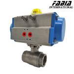 Stainless Steel Pneumatic Ball Valve Air Actuated Two Way Internal Tooth