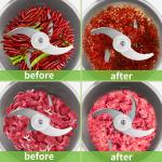 Mini Meat Blender Chopper Electric Food Vegetable Stainless Steel Meat Grinder