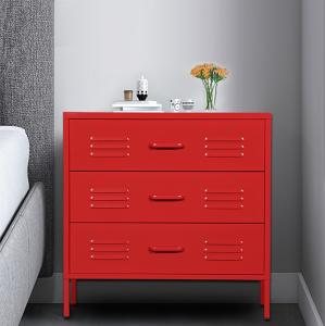 China Home Three Drawer Metal Wardrobe Custom Color Simple Style Eco Friendly factory