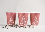 Recyclable 12oz Disposable To Go Coffee Cups With Plastic Cover , Red Color