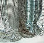 Flexible Metal Bead Curtain Room Divider , Metal Sequin Fabric For Decoration