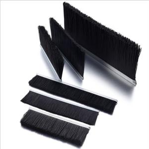 China Black Nylon Bristles Metal Back Strip Brush Industrial factory