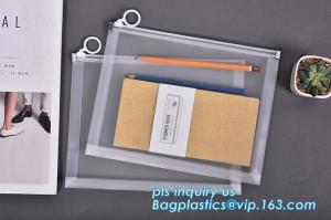 China plastic Zippered Envelope k Waterproof PP Bags Seamless Slider Closure Storage Pouch for A4 Paper,Magazine,Memo factory