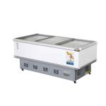 Commercial Direct Cooling Glass Door Display Freezer Horizontal Island Cabinet
