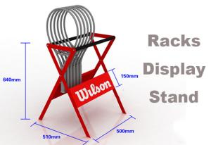 China ​Eco Friendly Sports Display Rack Tennis Racket Display Rack Red / Blue / Gray Color factory