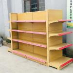 Factory Custom Size wood grain color grocery store shelving shop shelves retail