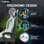 360 Swivel Height Adjustable Recliner Gamer Chair with Massage and Comfort