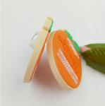 Custom Orange Shape Embossed Rubber Soft PVC Badges With Safety Pins For Alibaba