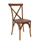Commercial Furniture Stackable Vintage Cross X back Wood Dining Chairs for
