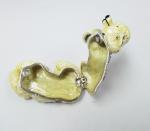 Fashion metal alloy dog trinket Jewelry Box pewter white cute dog trinket