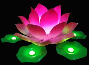 China LED Acrylic lotus lamp Floating Simulation lotus shape Landscape lotus lamp Waterscape lighting lamp factory