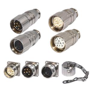 China FKM NBR Square Socket M23 Power Connector 4 6 7 9 12 16 17 19 Pin PA66 factory