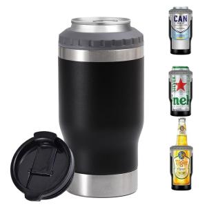 China Customized Insulated Skinny Double Walled Stainless Steel Cup Holder Metal Beer Can Holder For Slim Beer Eco Friendly Stylish And Elegant factory