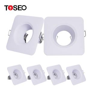 China Die casting Alu Square Spot Light Housing White GU10 Recessed Anti Glare Frame Downlights factory