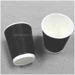 12oz Ripple Wall Coffee Paper Cup Custom Logo , Leak Proof Disposable Paper Cup