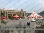 PVC Pagoda Canopy Red And White Roof Cover High Peak For Outdoor Event Trade