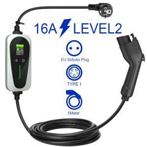 China 16A Type 1 EV Charger EU Shucko Plug 700VDC Plastic Metal Material factory