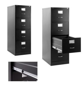 China Black Metal Lateral File Cabinet 4 Drawer For Office , Home, Warehouse factory