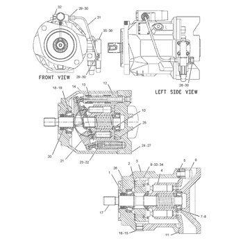 Caterpillar 2205623 Parts scheme PUMP GP-PISTON