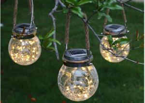China Decorative Colorful Solar Powered Yard Lights Crack Night Light Garden Bottle Hanging factory