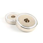Chrome Coating N52 Neodymium Pot Magnet With Borehole