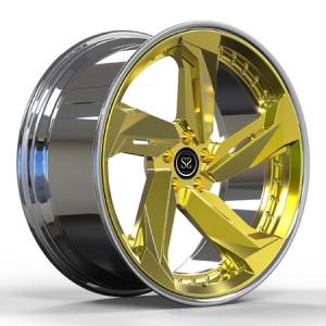 China 22x10 Gold Disc Polished Rim For Audi Sq5 2 Piece Forged Aluminum Alloy Wheels factory
