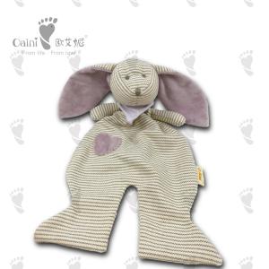 China Fashion Animal Scarf Stripe Plush Rabbit Baby Security Soothing Towel factory