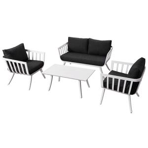 China 4.73&quot; Cushion Thickness White aluminium Outdoor Sofa Set factory