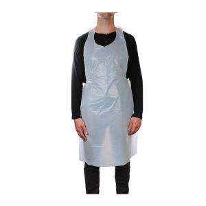 China Sanitary Plastic Disposable Aprons Blue / White For Food Industry factory