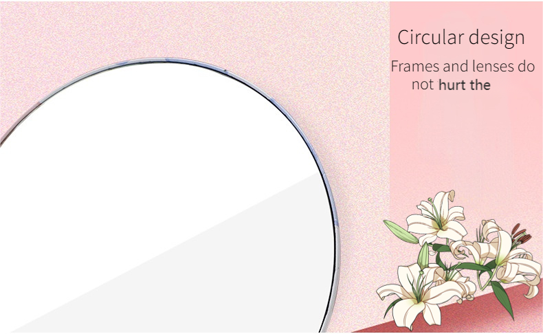 Portable Heart Shaped Vanity Mini Custom Home Decor Mirror with Adjustable Pocket