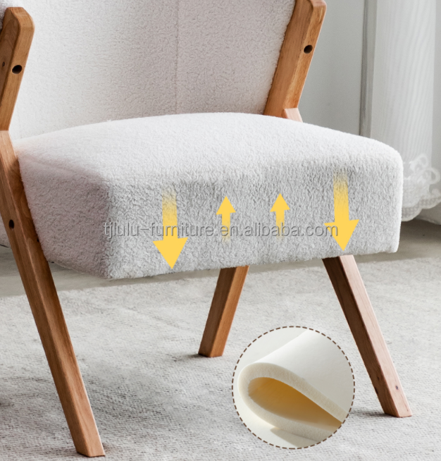 Comfortable Modern Luxury Velvet Soft Sofa Living Room Lounge Solid Wood Lazy Upholstered White Chair for Dining Chair
