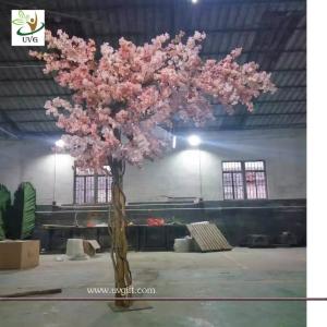 China UVG 11ft high pink color artificial cherry blossom trees for weddings CHR157 factory