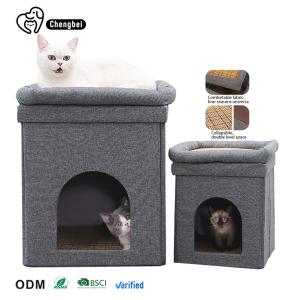 China Cat Climbing Frame Folded Double Cool Cat Litter Cathole Platform Luxurious and Comfortable factory