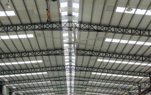 China AC Electric Current Type Aluminum Fan for 24FT Large Hvls Industrial Ceiling Fan From Warehouse Cooling factory