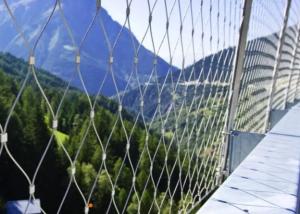 China Safety Balcony Flexible Stainless Steel Rope Mesh 30m / Roll Self Locking factory