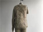 Natural Flax Womens Faux Fur Gilet , Collarless V Neck Coat TW74298