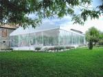 White Roof Outdoor Wedding Tent Transparent Side Wall With Elegant Curtains
