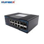 Din Rail Mount Managed Industrial SFP Switch 4x1000M To 8x10/100/1000M Aluminium