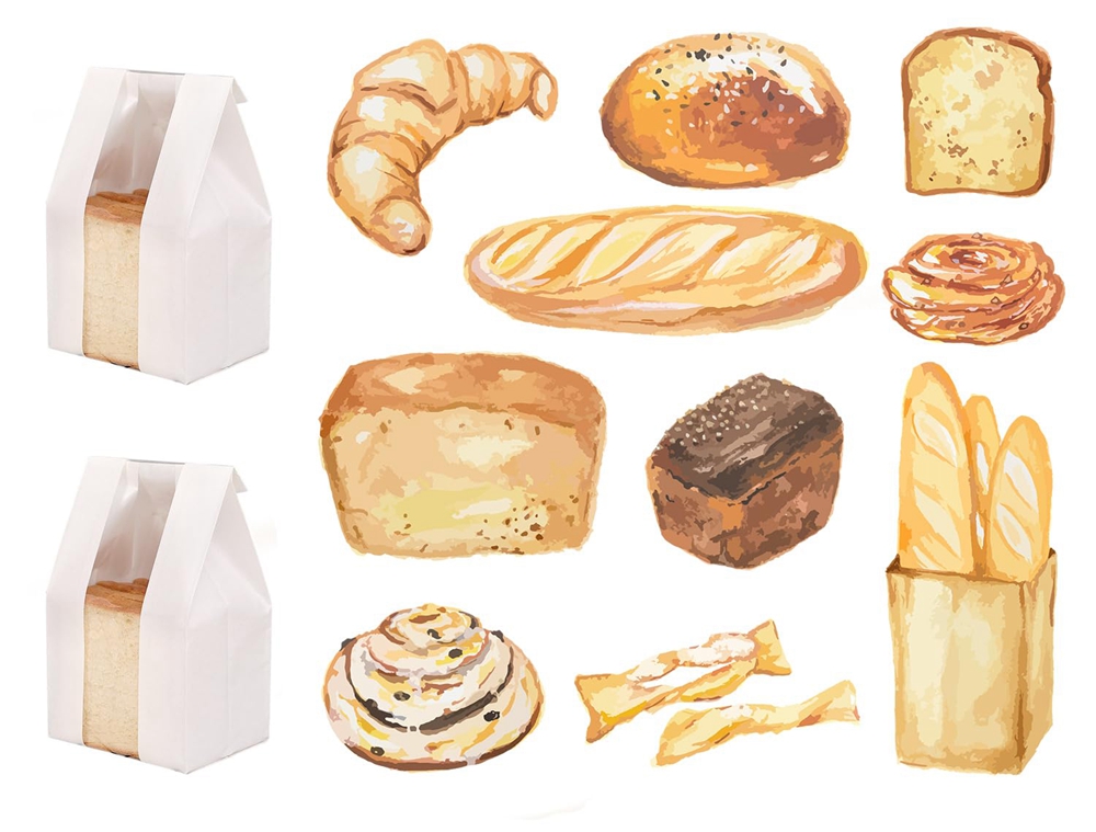 Custom Toast Bread Storage Kraft Paper Bag with Window Gravure Printed and Bio-degradable
