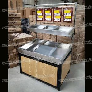 China 120CM 80CM 3 Tier Metal Supermarket Fruit And Vegetable Display Rack Stand OEM factory
