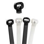 50 Lbs SS Barb Nylon Cable Tie Wrap 4.8x361mm Black Plastic Zip Ties 94V-2
