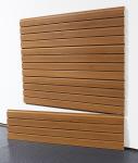 Practical Indoor Melamine Slatwall Panel , Fireproof Grooved Wooden Acoustic