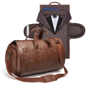 China Wholesale outdoor PU leather luggage travel bag business suit bag men Duffel Travelling bag factory