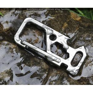 Custom TC4 Titanium Keychain High Strength Lightweight With Multi Function Tools