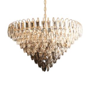 China Smoky Diamond Shaped Crystal Chandelier Ceiling Light E14 High Brightness factory