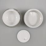 110g Plastic Cap Round Acrylic Black and White Cream Jar with Black Lid for Skin