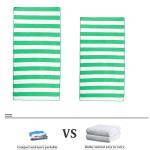 Microfibre Sublimation Beach Towels Green And White Striped
