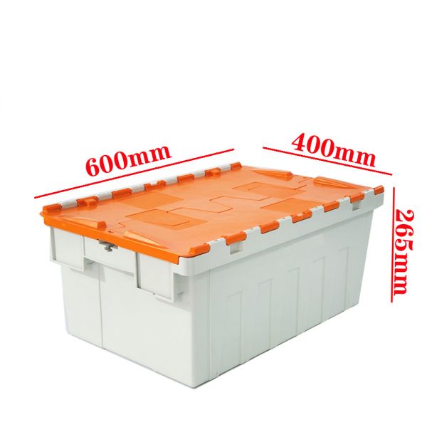 Custom Order Attached Lid Container Plastic Moving Storage Box With Lock Lid