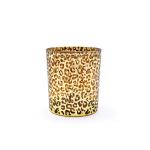 SGS Frosted Nordic Leopard Print Glass Candle Holder
