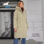 Classic Contrast Color Medium Length Thickened Down / Cotton Jacket